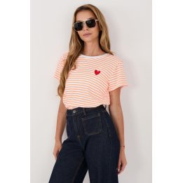 Moteriška palaidinė su širdelės siuvinėjimu Italy Moda – balta