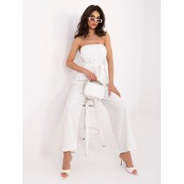 Moteriškas kombinezonas su plačiomis klešnėmis Italy Moda, kreminis