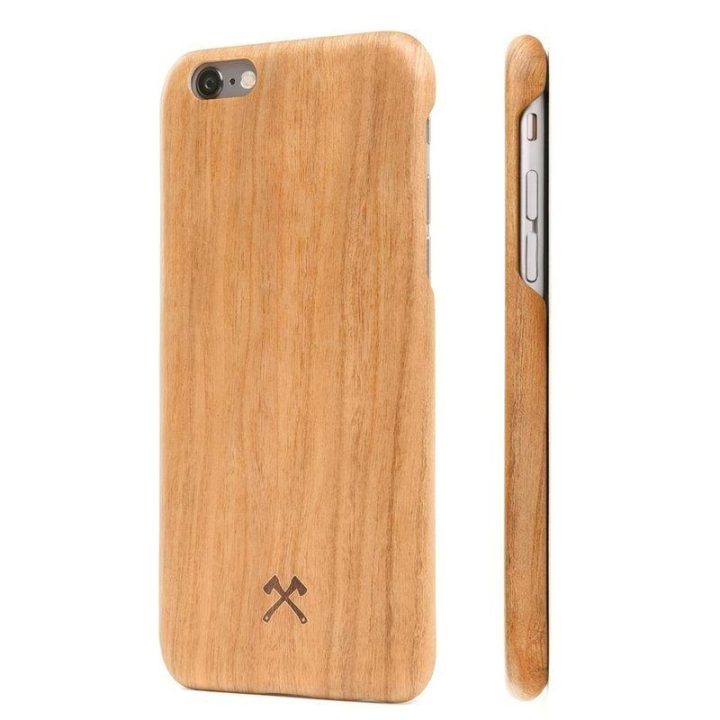 Medinis telefono dėklas iPhone 6/6s Woodcessories EcoCase, vyšninės spalvos