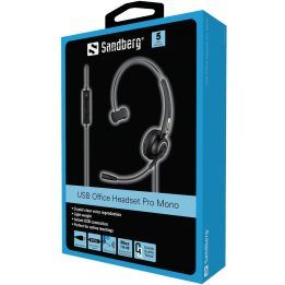 Sandberg 126-14 USB biuro ausinės su mikrofonu, mono