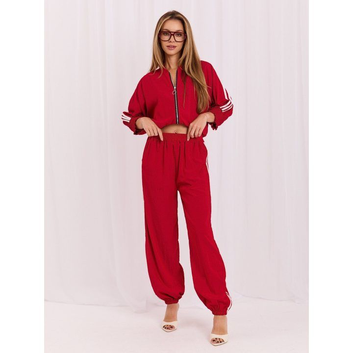 Moteriškas striukės ir kelnių komplektas Italy Moda, raudonas