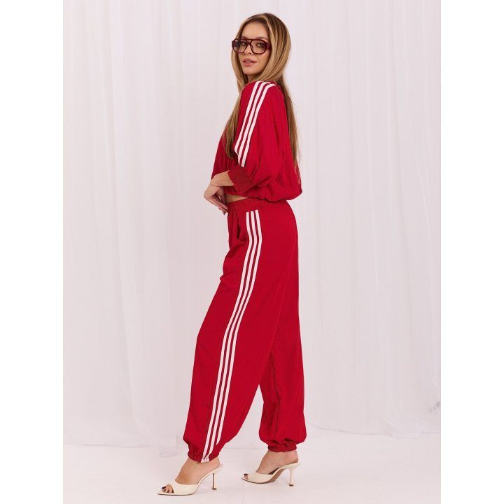 Moteriškas striukės ir kelnių komplektas Italy Moda, raudonas