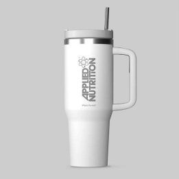Izoliuota gertuvė su rankena Applied Nutrition Cooler Tumbler 1200 ml – balta