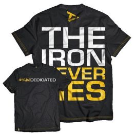 Vyriški marškinėliai su užrašu The Iron Never Lies, Dedicated