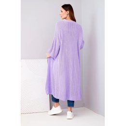 Moteriškas ilgas kardiganas, šviesiai violetinis