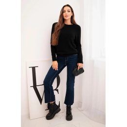 Moteriškas juodas megztinis su baby alpaka