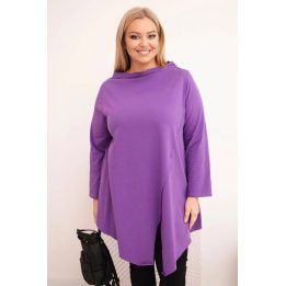 Moteriška medvilninė asimetrinė palaidinė, violetinė