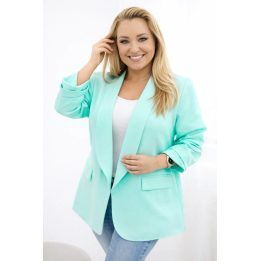 Moteriškas oversize švarkas, šviesiai mėtinis