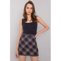 Trumpas languotas sijonas Italy Moda – juoda