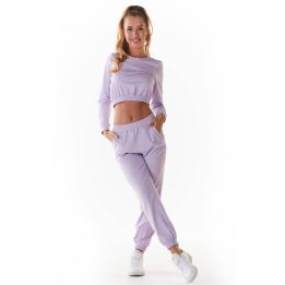 Nukirptas džemperis su kelnėmis Infinite You – violetinė