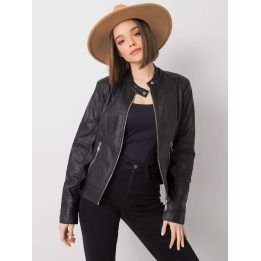 Juoda biker striukė iš ekoskros