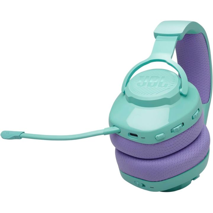 Belaidės žaidimų ausinės JBL Quantum 360, žalsvai mėlynos