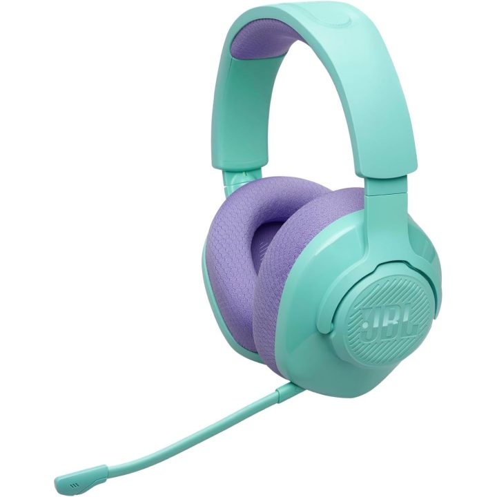 Belaidės žaidimų ausinės JBL Quantum 360, žalsvai mėlynos