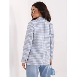 Moteriškas dvieilis švarkas su pepito raštu Italy Moda, mėlynas