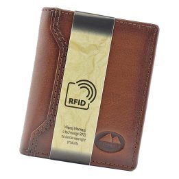 Vyriška natūralios odos RFID piniginė EL FORREST, ruda