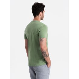Vyriški marškinėliai su V formos iškirpte OMBRE CLOTHING, žali