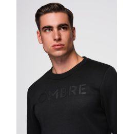 Vyriškas džemperis su ryškiu užrašu Ombre Clothing, juodas