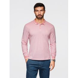 Vyriški medvilniniai polo marškinėliai Ombre Clothing, rožiniai