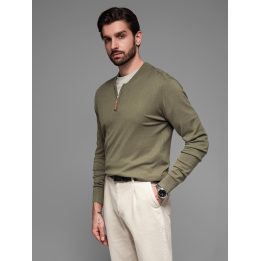 Vyriškas megztinis su stačia apykakle, Ombre Clothing, alyvuogių