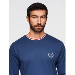 Vyriškas medvilninis marškinėlis Ombre Clothing, tamsiai mėlynas