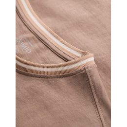 Vyriški medvilniniai marškinėliai su dryžuota iškirpte Ombre Clothing, rudi