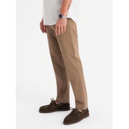 Vyriškos medvilninės chino kelnės Ombre Clothing, tamsiai smėlio