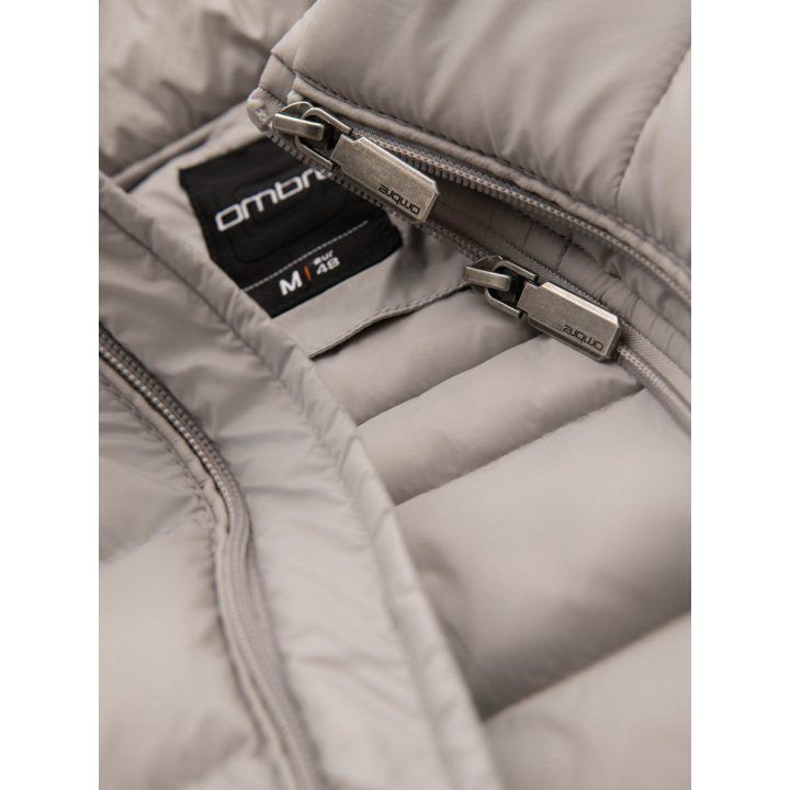 Vyriška striukė su dviem užtrauktukais Ombre, šviesiai pilka