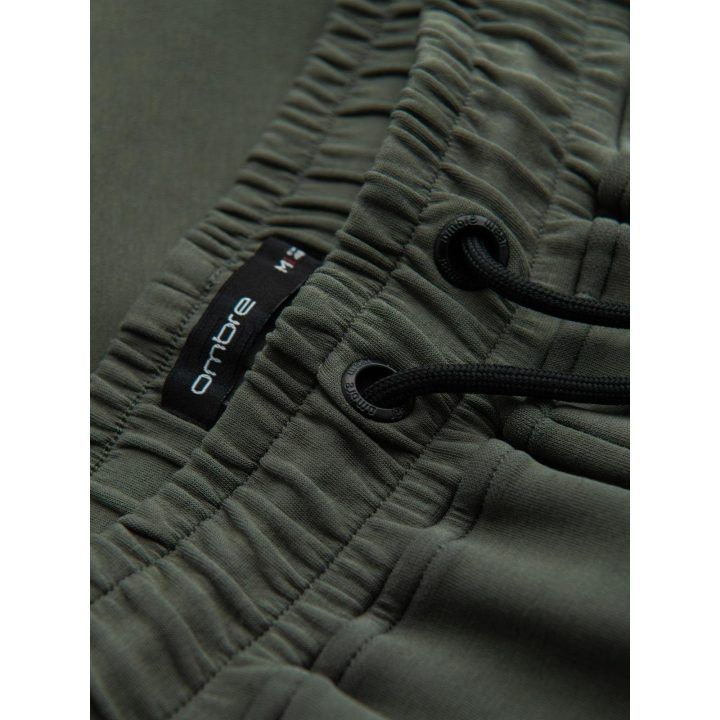 Vyriškos tiesių klešnių kelnės Ombre Clothing, tamsiai alyvuogių