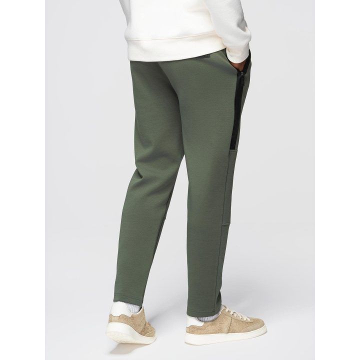 Vyriškos tiesių klešnių kelnės Ombre Clothing, tamsiai alyvuogių