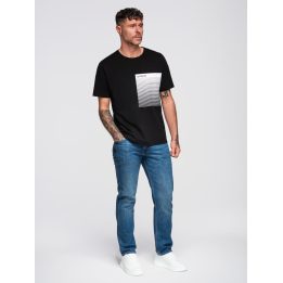 Vyriški marškinėliai su logotipo spaudiniu OMBRE CLOTHING, juodi