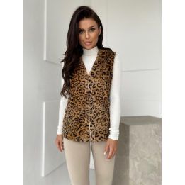Moteriška leopardo rašto liemenė – smėlio spalvos