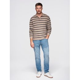 Vyriškos džinsinės kelnės siauro kirpimo Ombre Clothing, šviesiai mėlynos