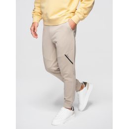 Vyriškos jogger tipo kelnės su rankogaliais Ombre Clothing, smėlio