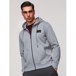 Vyriškas džemperis su krūtinės lopu, Ombre Clothing, pilkas