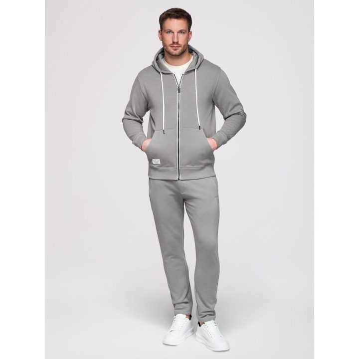 Vyriškas sportinis komplektas su užsegamu džemperiu OMBRE CLOTHING, pilkas