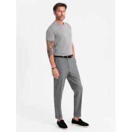Vyriškos kelnės su atlenktomis klešnių apačiomis OMBRE CLOTHING, pilkos