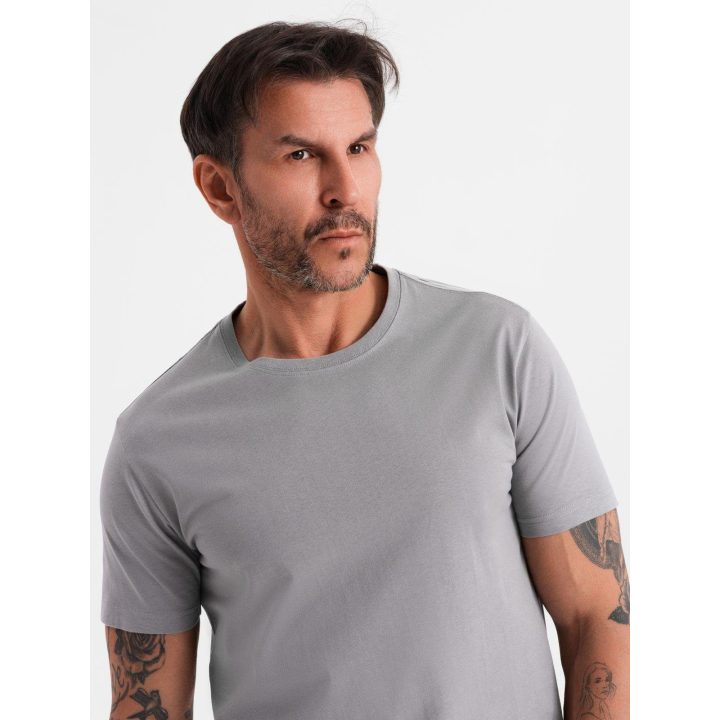 Vyriškos kelnės su atlenktomis klešnių apačiomis OMBRE CLOTHING, pilkos