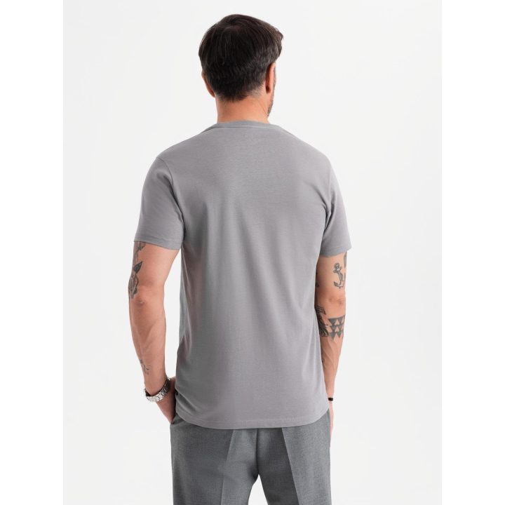 Vyriškos kelnės su atlenktomis klešnių apačiomis OMBRE CLOTHING, pilkos