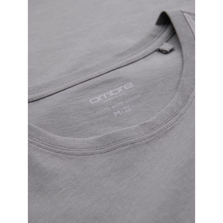 Vyriškos kelnės su atlenktomis klešnių apačiomis OMBRE CLOTHING, pilkos