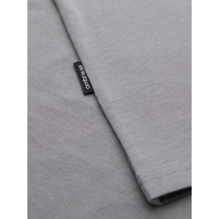 Vyriškos kelnės su atlenktomis klešnių apačiomis OMBRE CLOTHING, pilkos