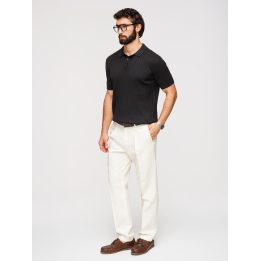 Vyriški juodi slim fit polo marškinėliai