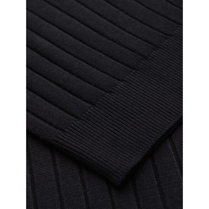 Vyriški juodi slim fit polo marškinėliai