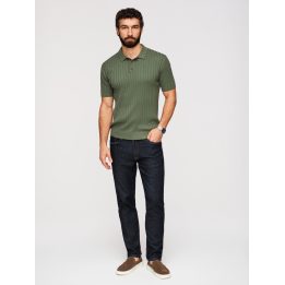 Vyriški rumbuoti polo marškinėliai Ombre Clothing, alyvuogių