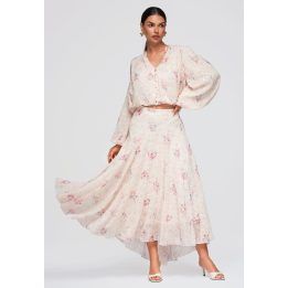 Maksi sijonas su gėlėtu raštu Ombre Clothing, smėlio