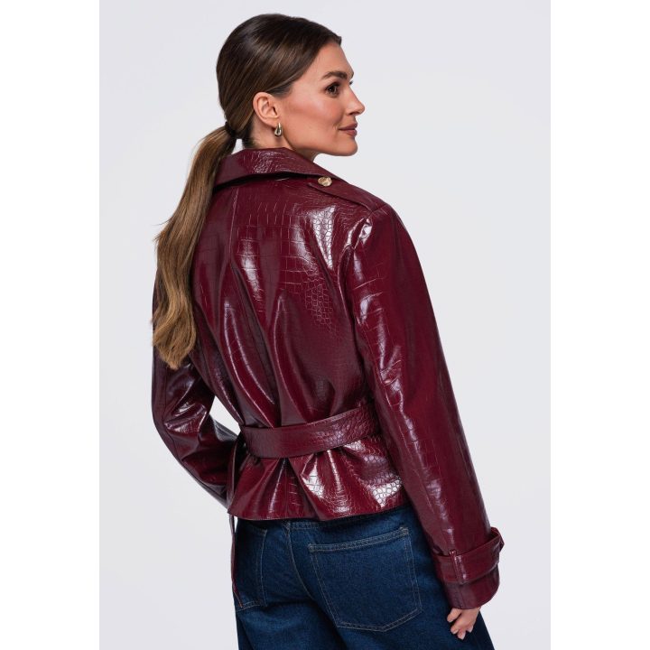 Moteriška faktūrinė striukė Ombre Clothing, bordo