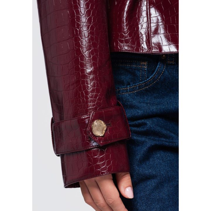 Moteriška faktūrinė striukė Ombre Clothing, bordo