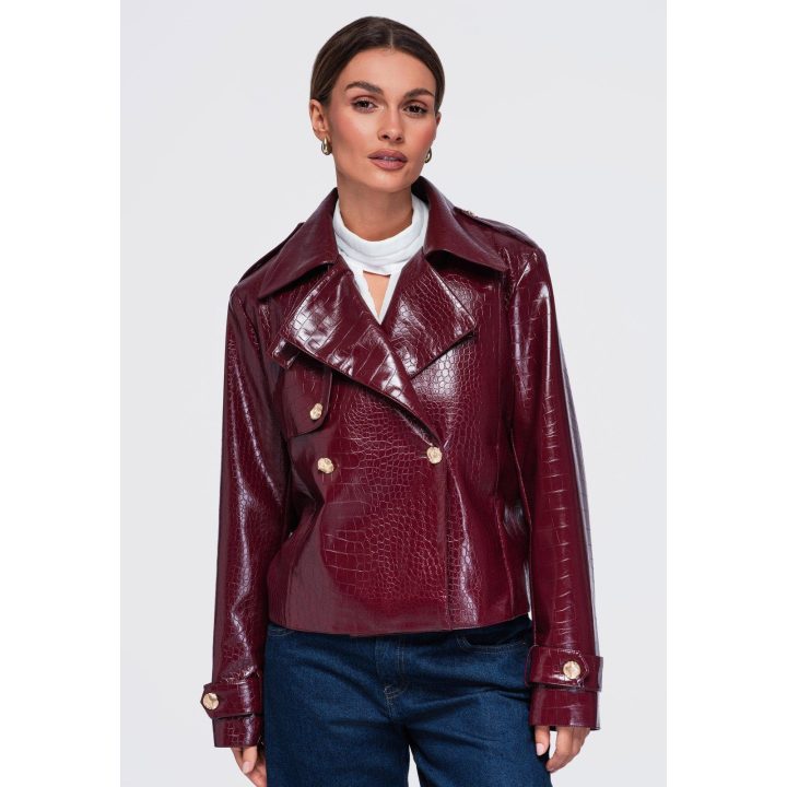 Moteriška faktūrinė striukė Ombre Clothing, bordo