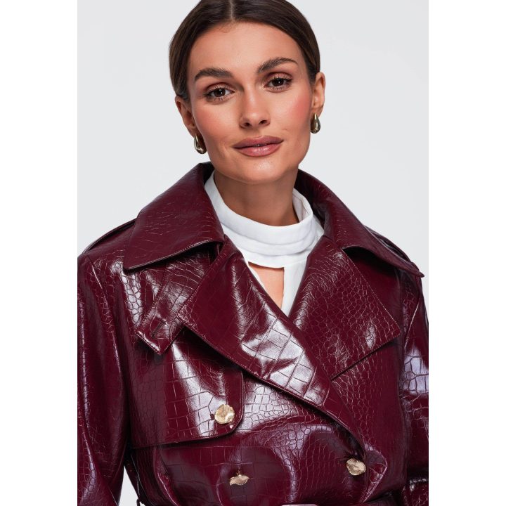 Moteriška faktūrinė striukė Ombre Clothing, bordo