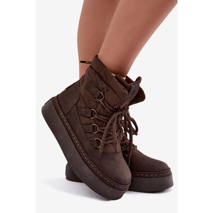 Moteriški pašiltinti aulinukai su varstymu Step in style, rudi