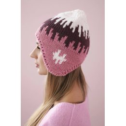 Moteriška žieminė kepurė Nikol, baltos, bordo ir rožinės spalvos